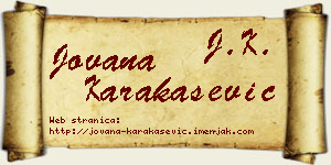 Jovana Karakašević vizit kartica